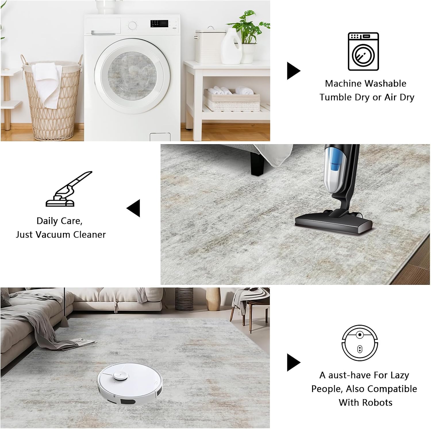 Round Cartoon Forest Animal Rug – Cute Bunny and Woodland Friends Design, Cozy Carpet for Living Room & Bedroom